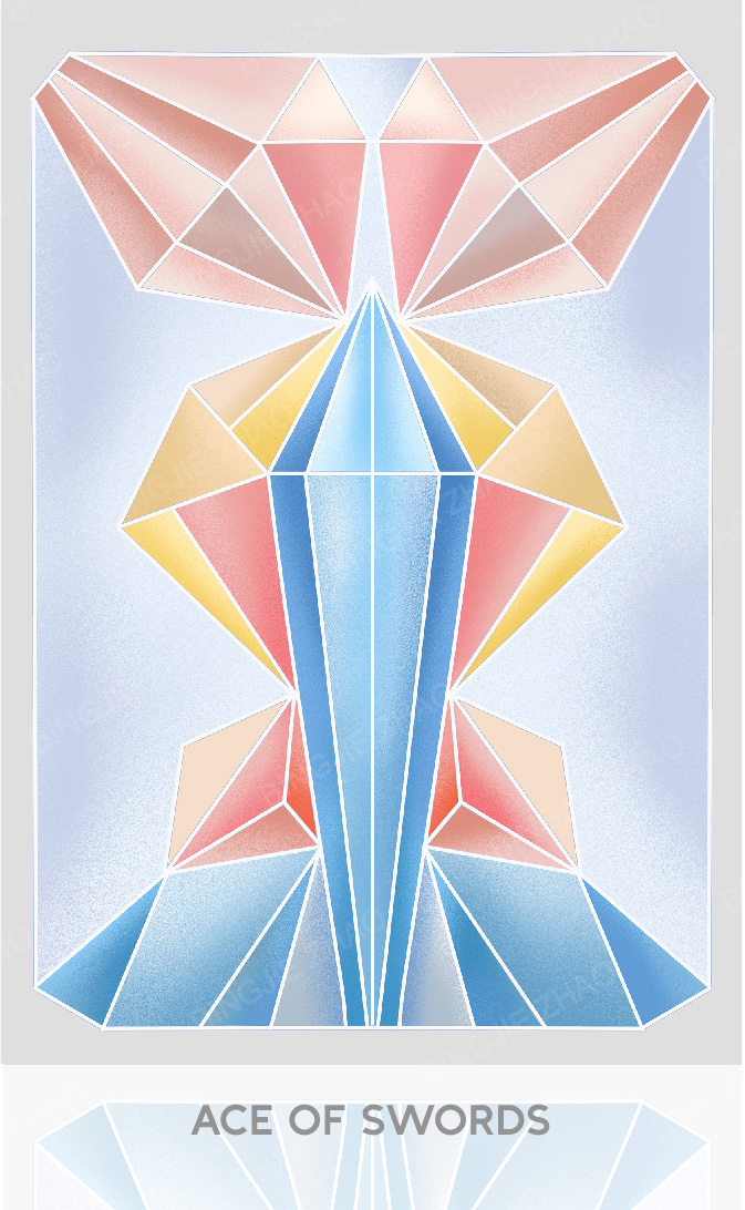 Geometric Dreamland Tarot – Ace of Swords