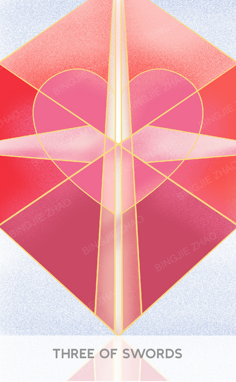 Geometric Dreamland Tarot – Three of Swords