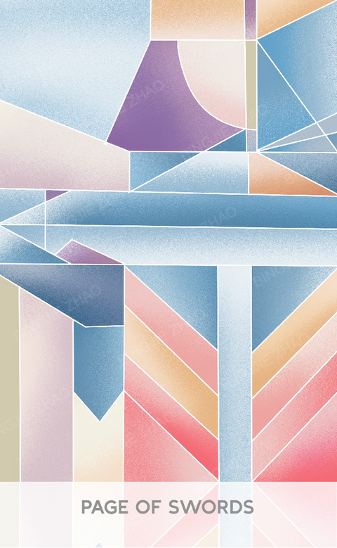 Geometric Dreamland Tarot – Page of Swords