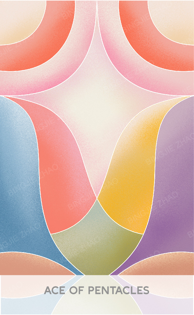Geometric Dreamland Tarot – Ace of Pentacles