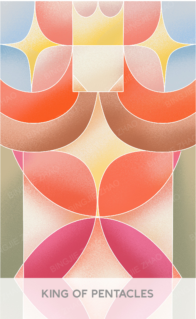 Geometric Dreamland Tarot – King of Pentacles