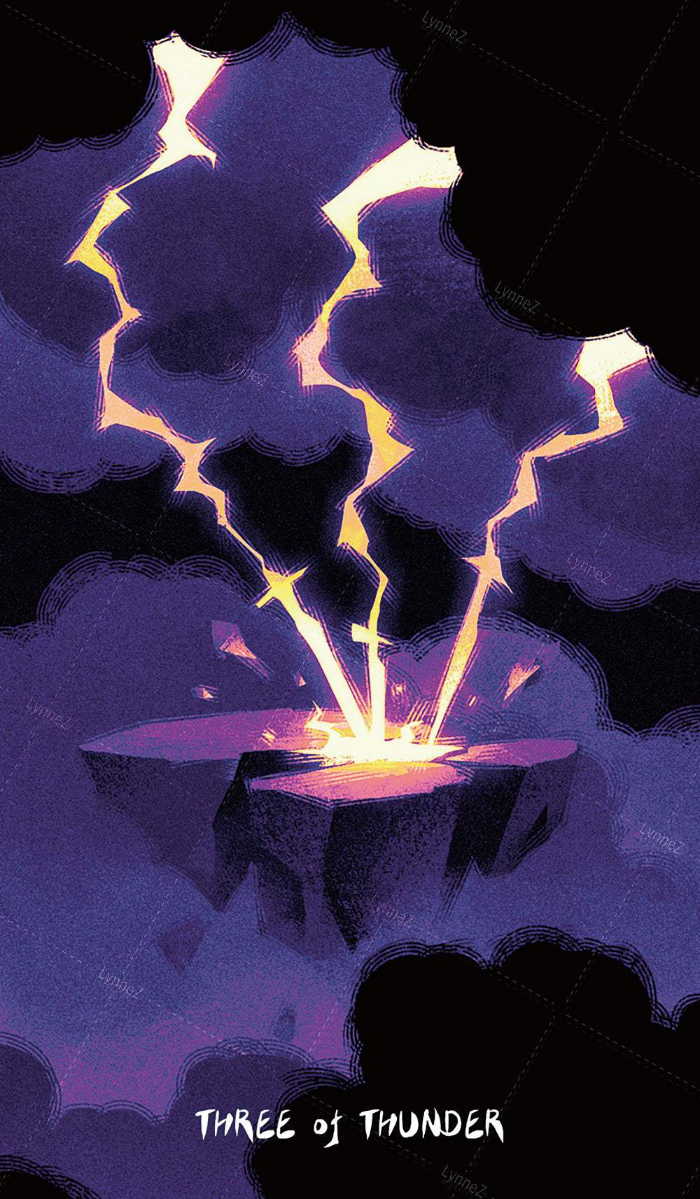 Glimmer Walker Tarot – Three of Thunder