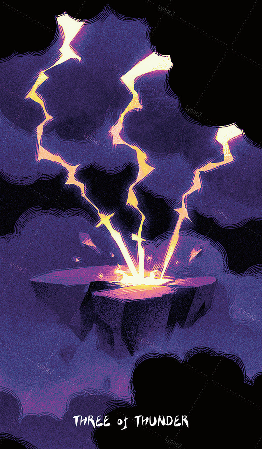 Glimmer Walker Tarot – Three of Thunder