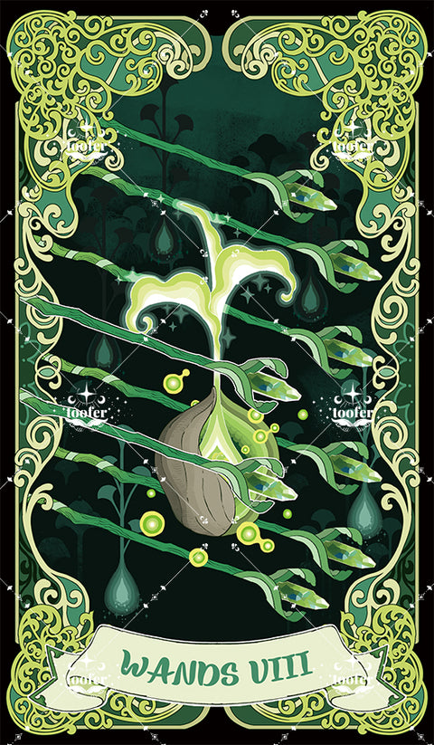 Green Trace Tarot – Eight of Wands