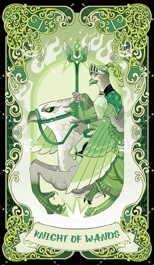 Green Trace Tarot – Knight of Wands
