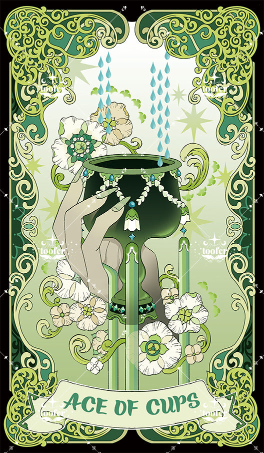 Green Trace Tarot – Ace of Cups
