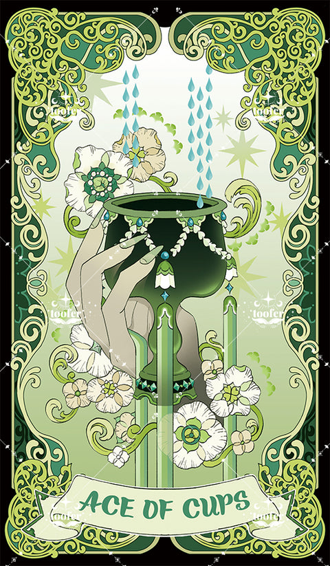 Green Trace Tarot – Ace of Cups