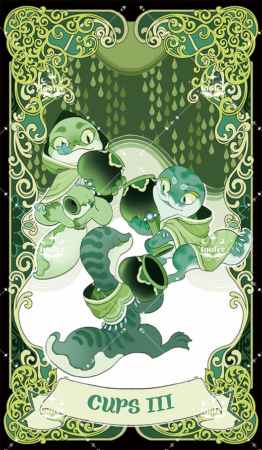Green Trace Tarot – Three of Cups