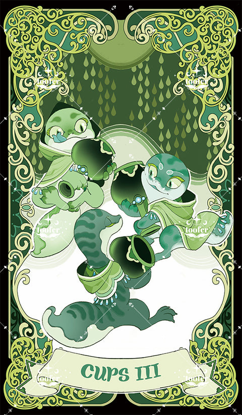 Green Trace Tarot – Three of Cups