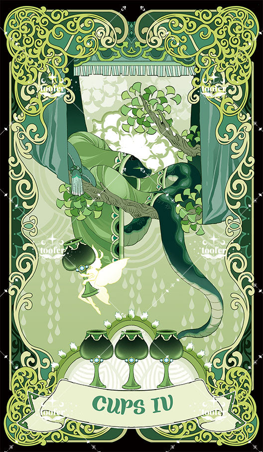 Green Trace Tarot – Four of Cups