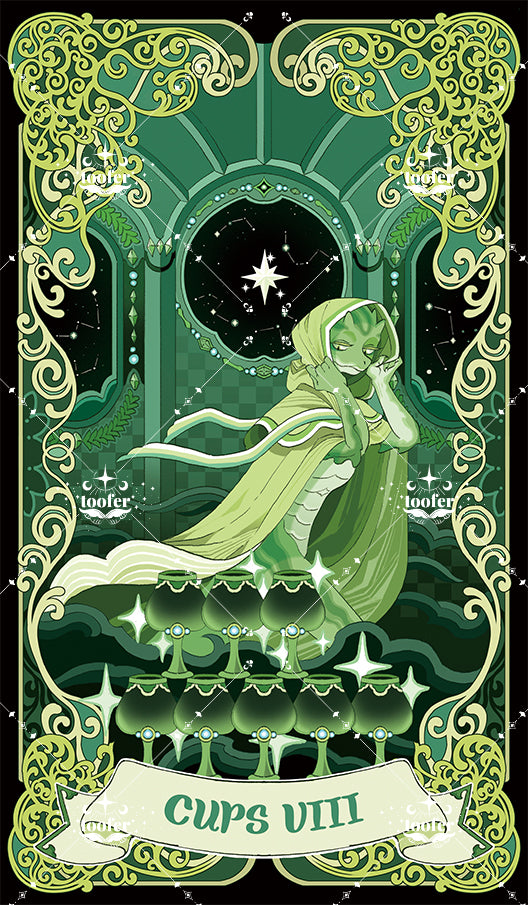 Green Trace Tarot – Eight of Cups