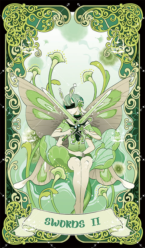 Green Trace Tarot – Two of Swords