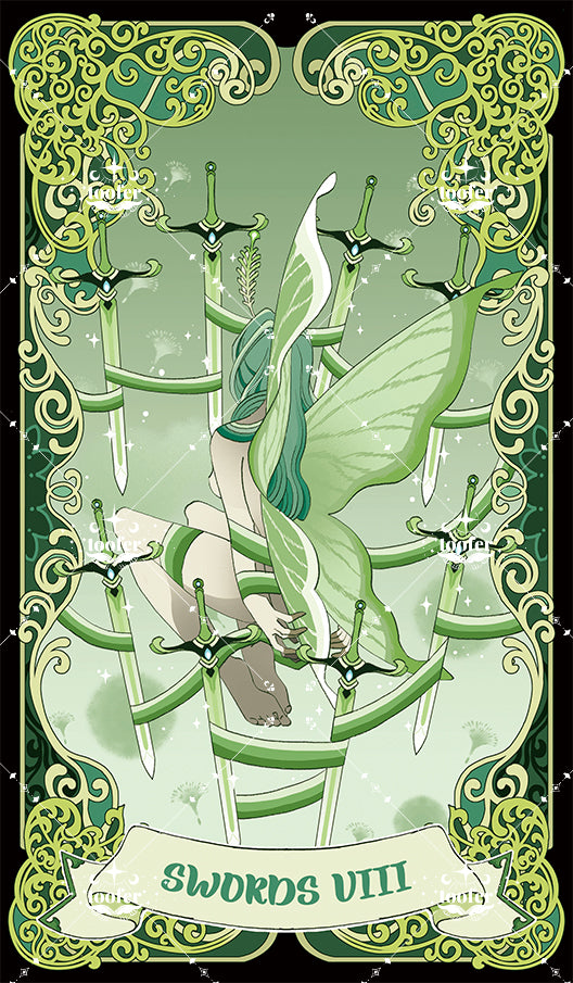 Green Trace Tarot – Eight of Swords