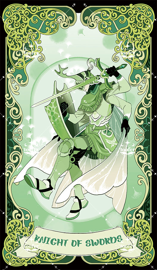 Green Trace Tarot – Knight of Swords