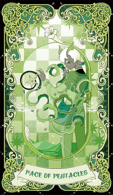 Green Trace Tarot – Page of Pentacles