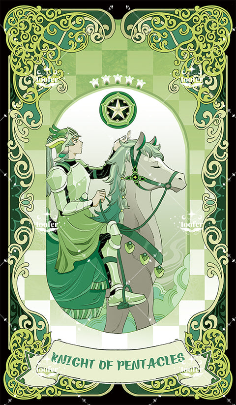 Green Trace Tarot – Knight of Pentacles