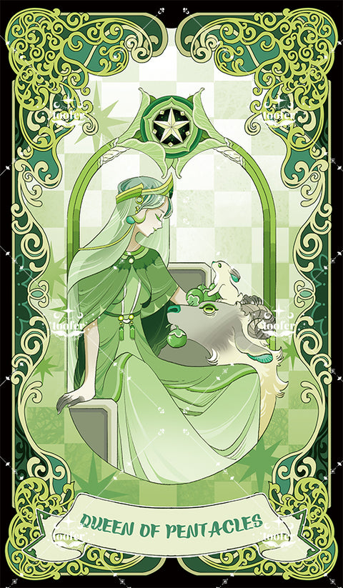 Green Trace Tarot – Queen of Pentacles