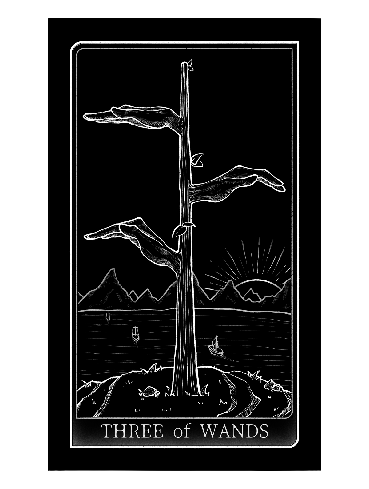 Tarot of Hand – Three of Wands