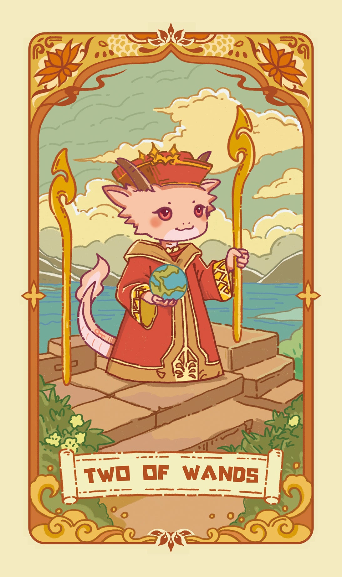 Loong's Dream Tarot – Two of Wands