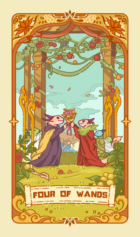 Loong's Dream Tarot – Four of Wands