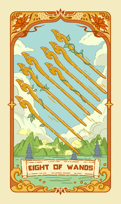Loong's Dream Tarot – Eight of Wands