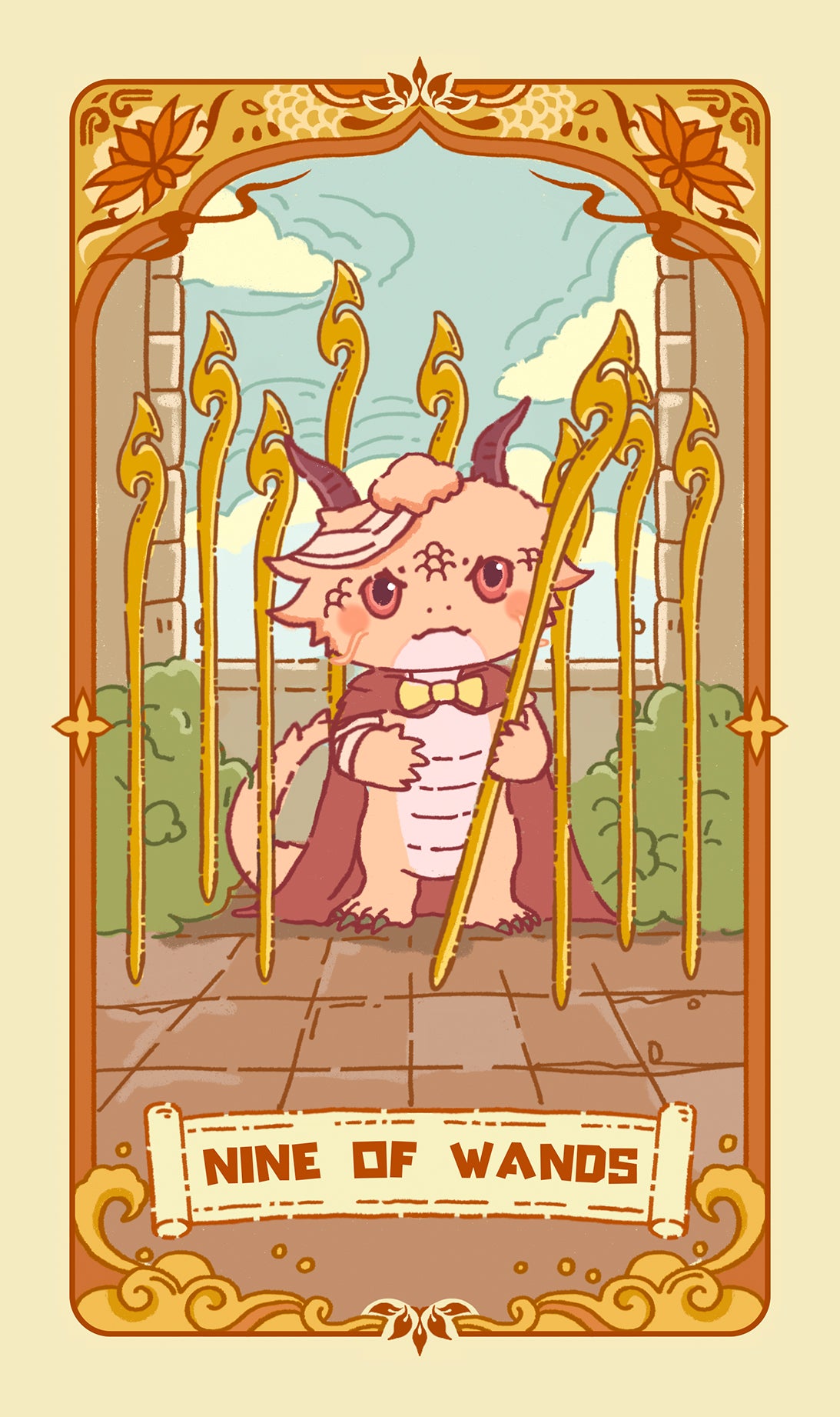 Loong's Dream Tarot – Nine of Wands