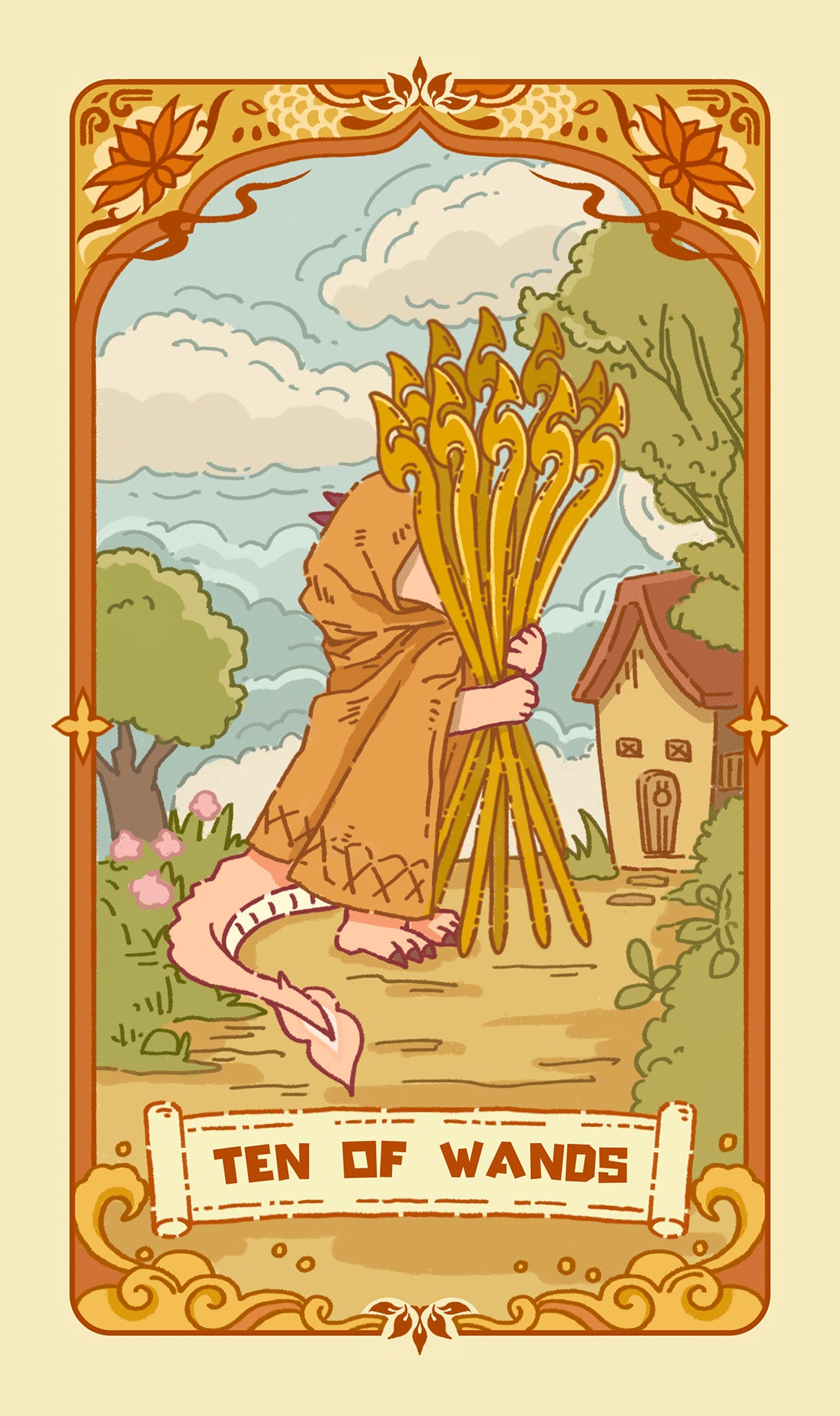 Loong's Dream Tarot – Ten of Wands