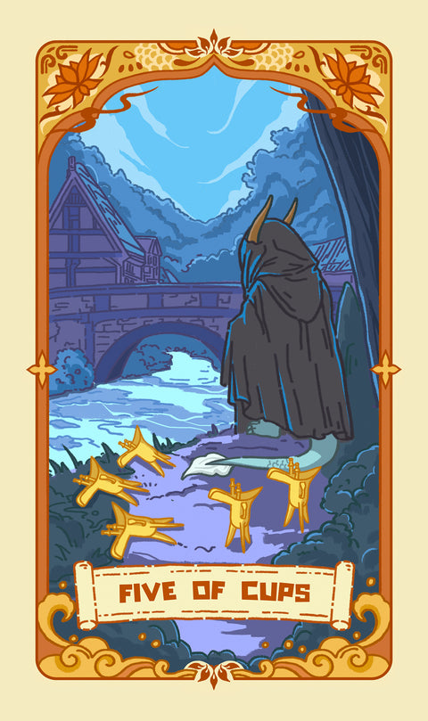Loong's Dream Tarot – Five of Cups