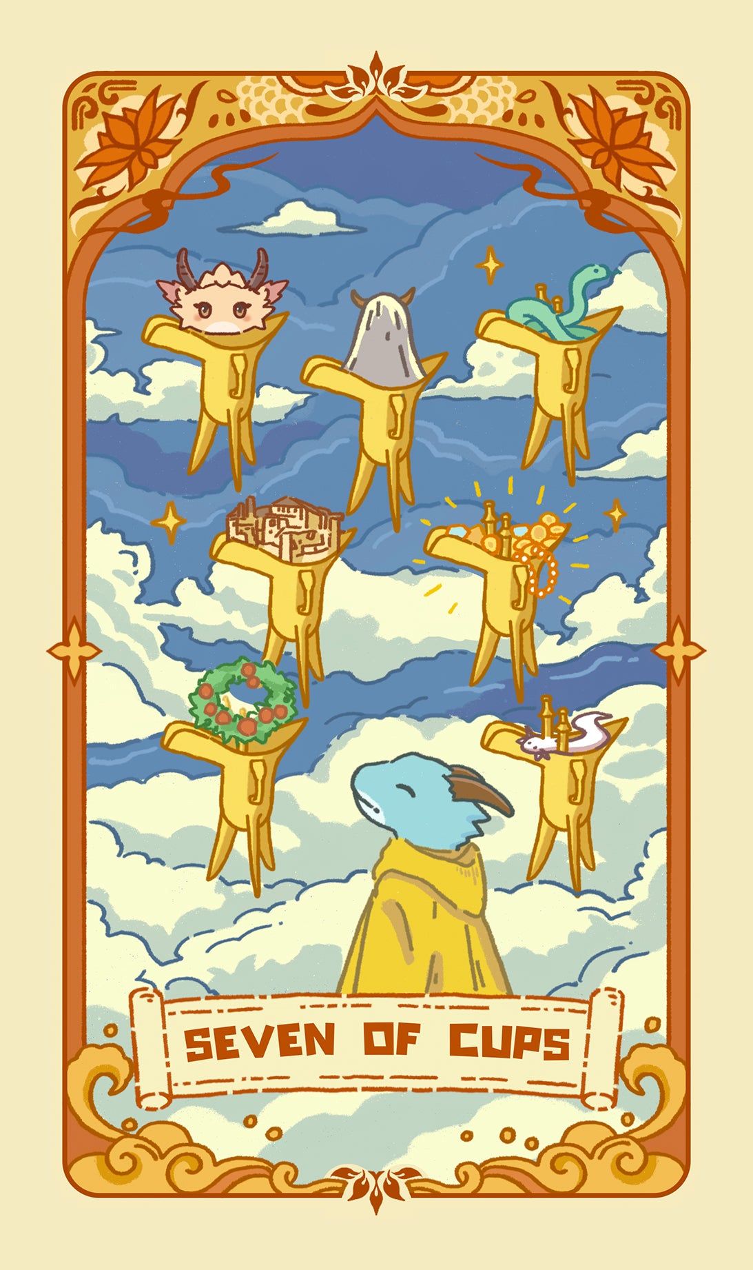 Loong's Dream Tarot – Seven of Cups