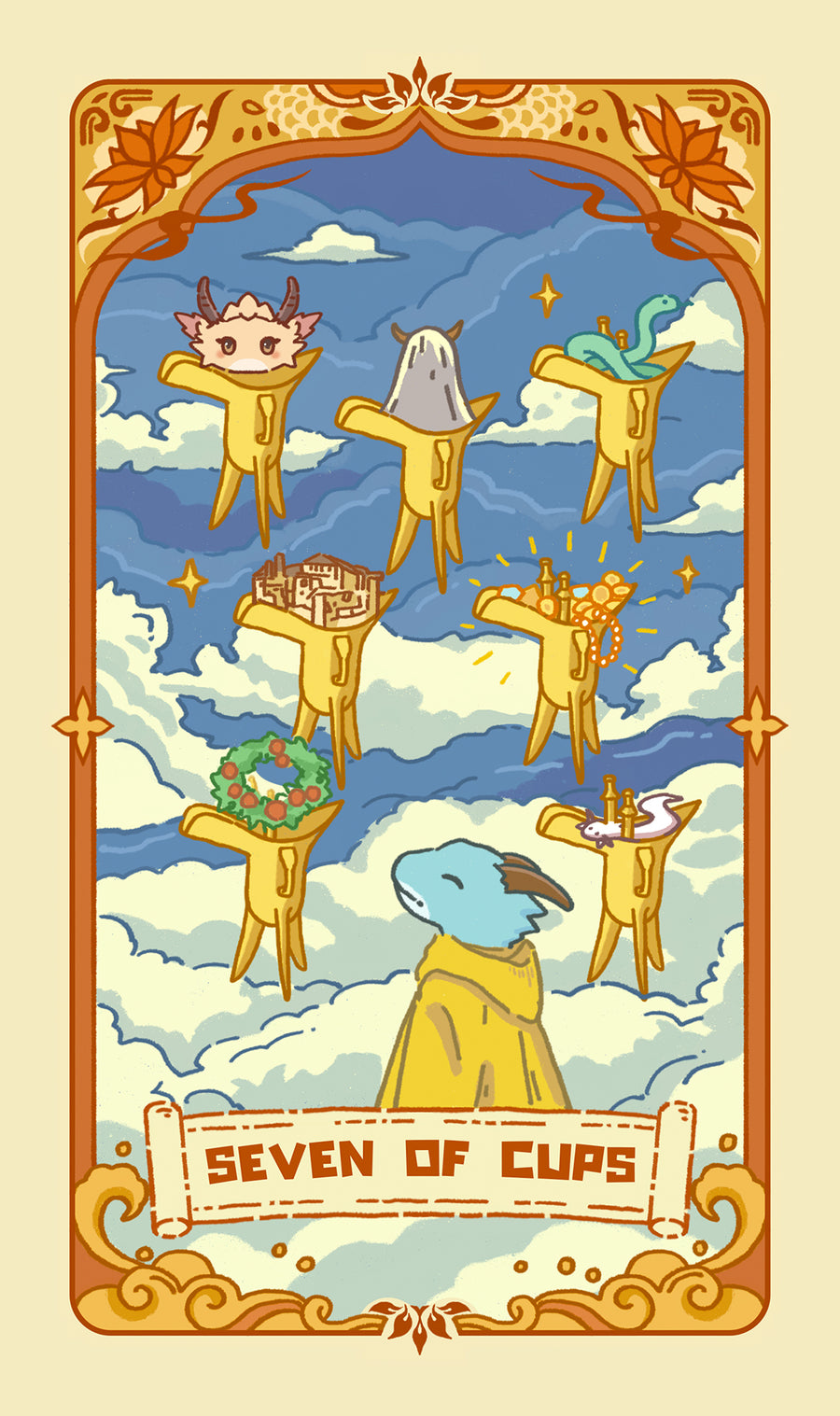 Loong's Dream Tarot – Seven of Cups