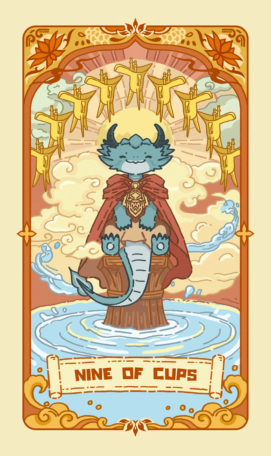 Loong's Dream Tarot – Nine of Cups