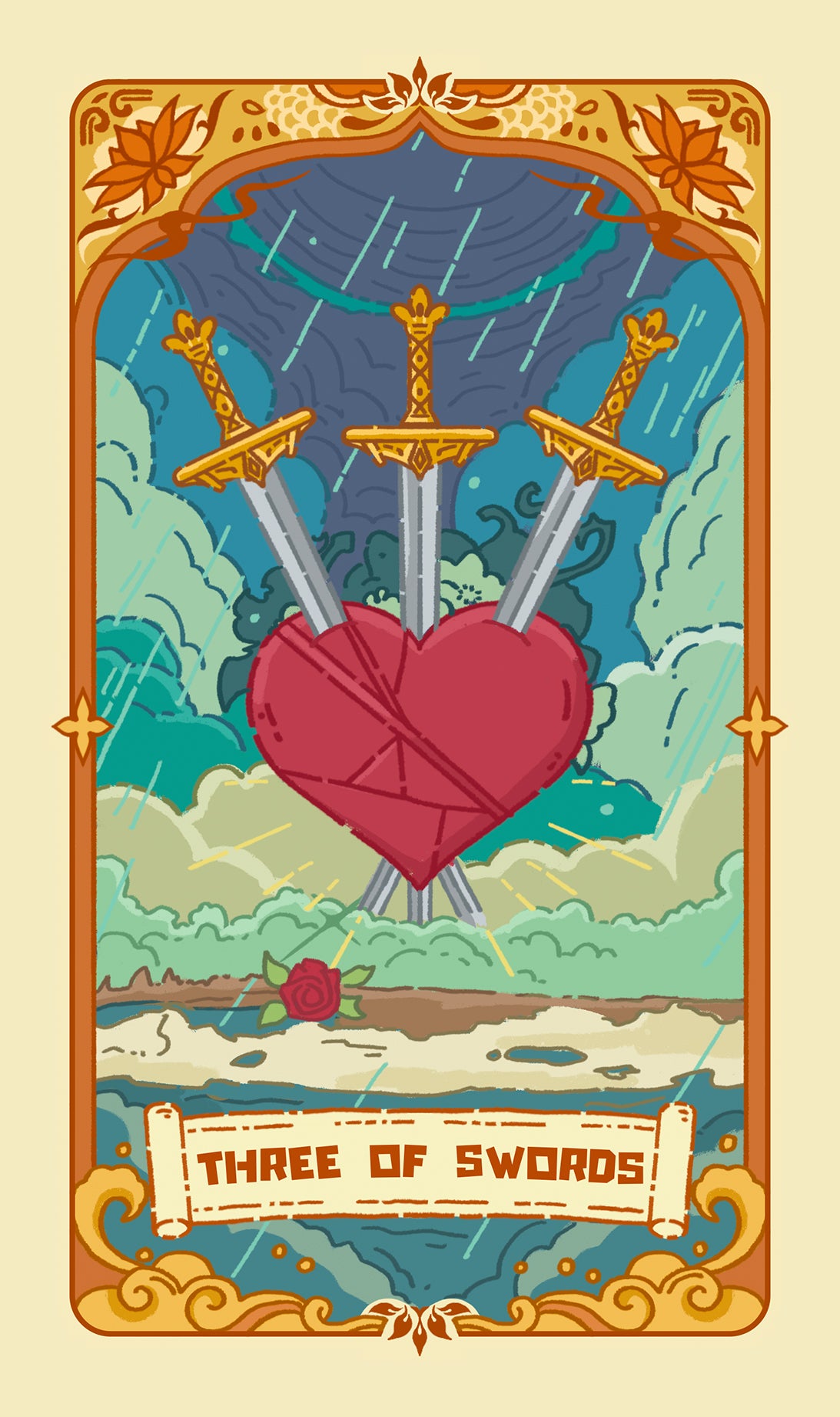 Loong's Dream Tarot – Three of Swords