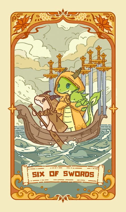 Loong's Dream Tarot – Six of Swords