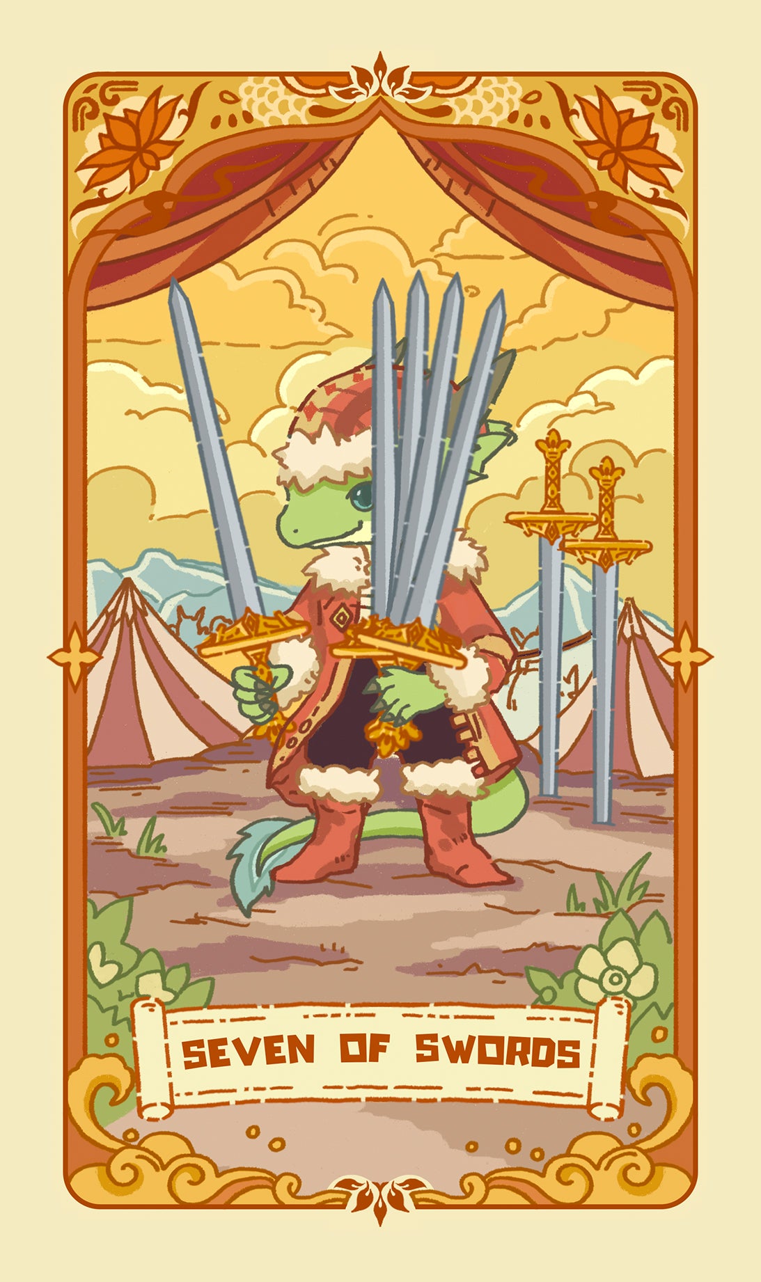 Loong's Dream Tarot – Seven of Swords