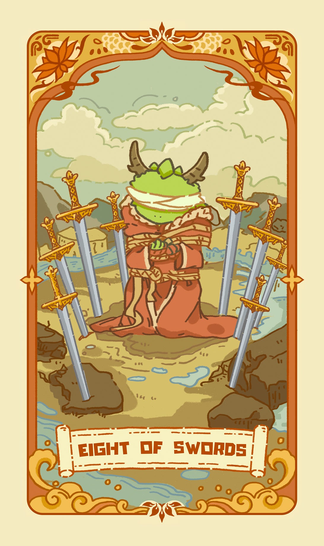 Loong's Dream Tarot – Eight of Swords