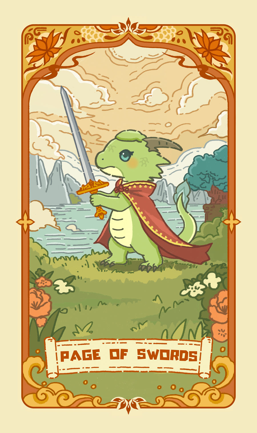 Loong's Dream Tarot – Page of Swords