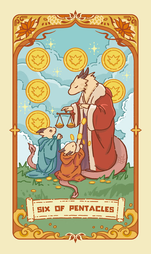 Loong's Dream Tarot – Six of Pentacles