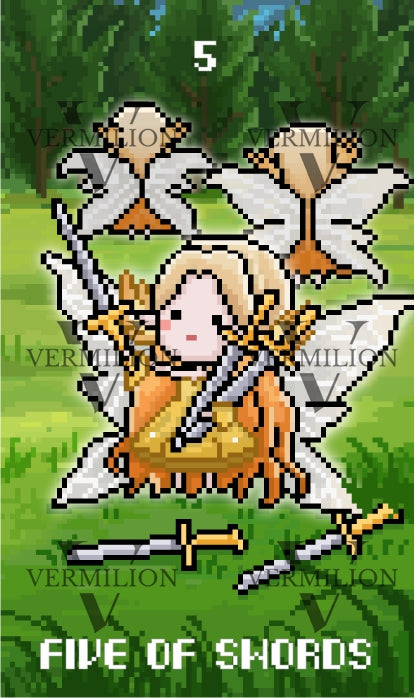 Lost Fairy Tarot – Five of Swords