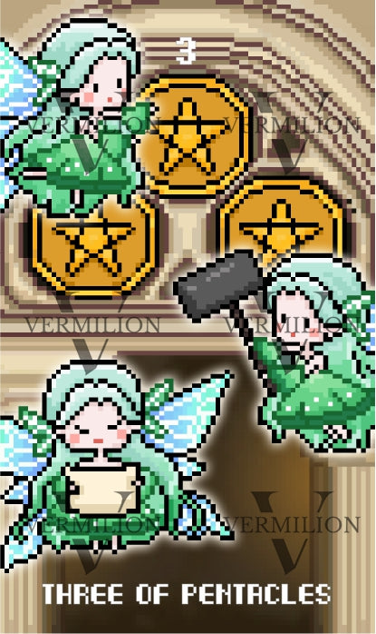 Lost Fairy Tarot – Three of Pentacles