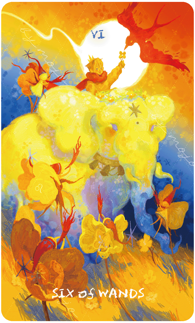 Lux & 78 Nocturnal Veils Tarot – Six of Wands