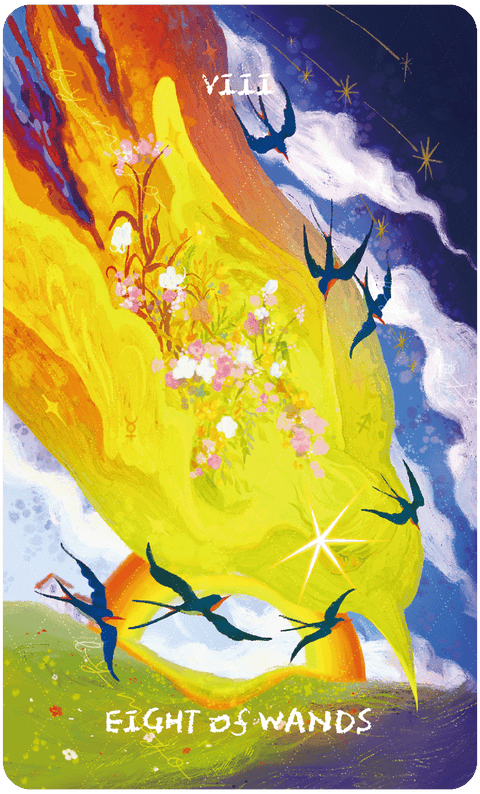 Lux & 78 Nocturnal Veils Tarot – Eight of Wands