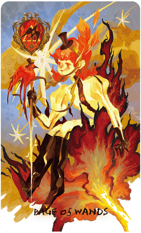 Lux & 78 Nocturnal Veils Tarot – Page of Wands