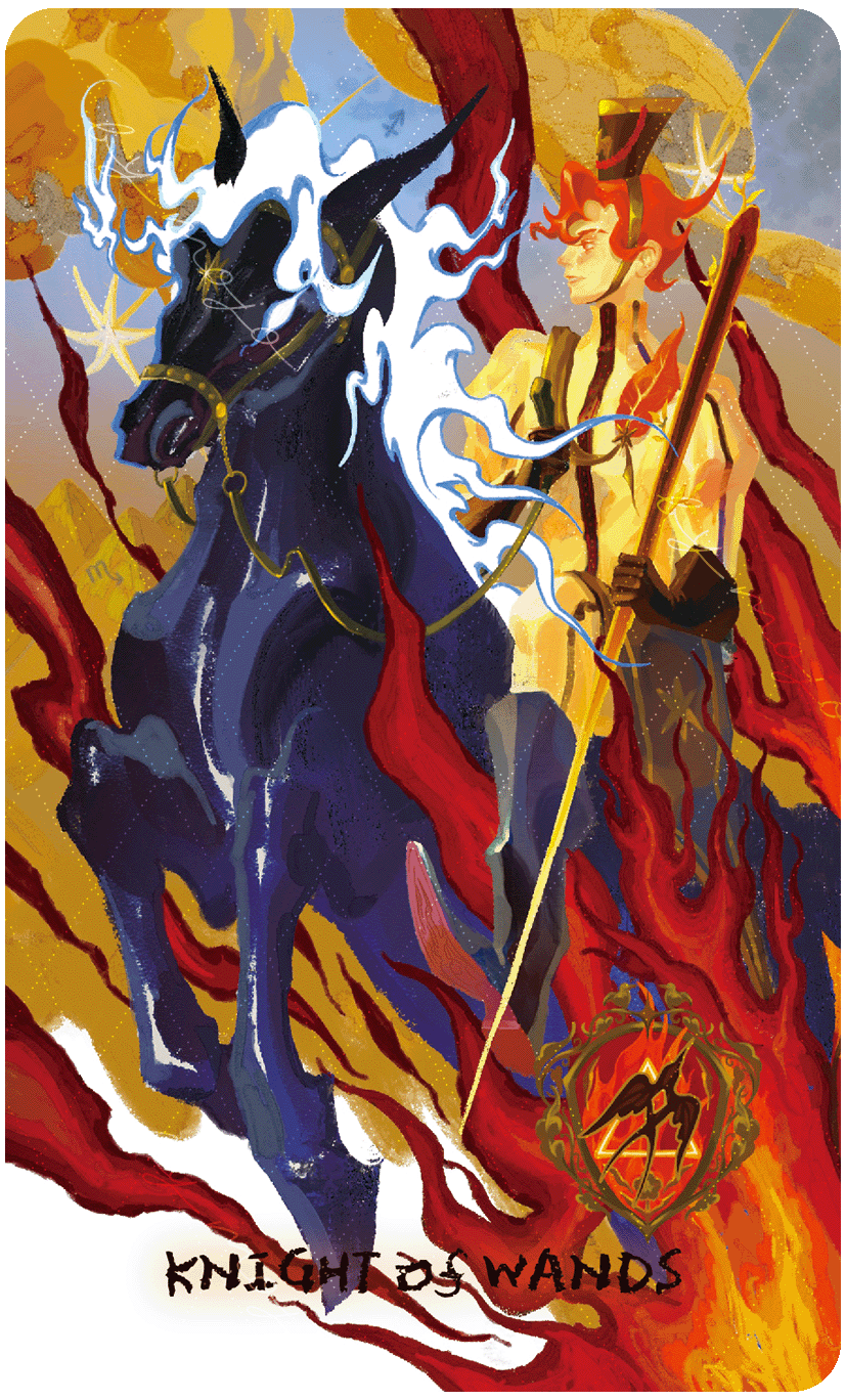 Lux & 78 Nocturnal Veils Tarot – Knight of Wands