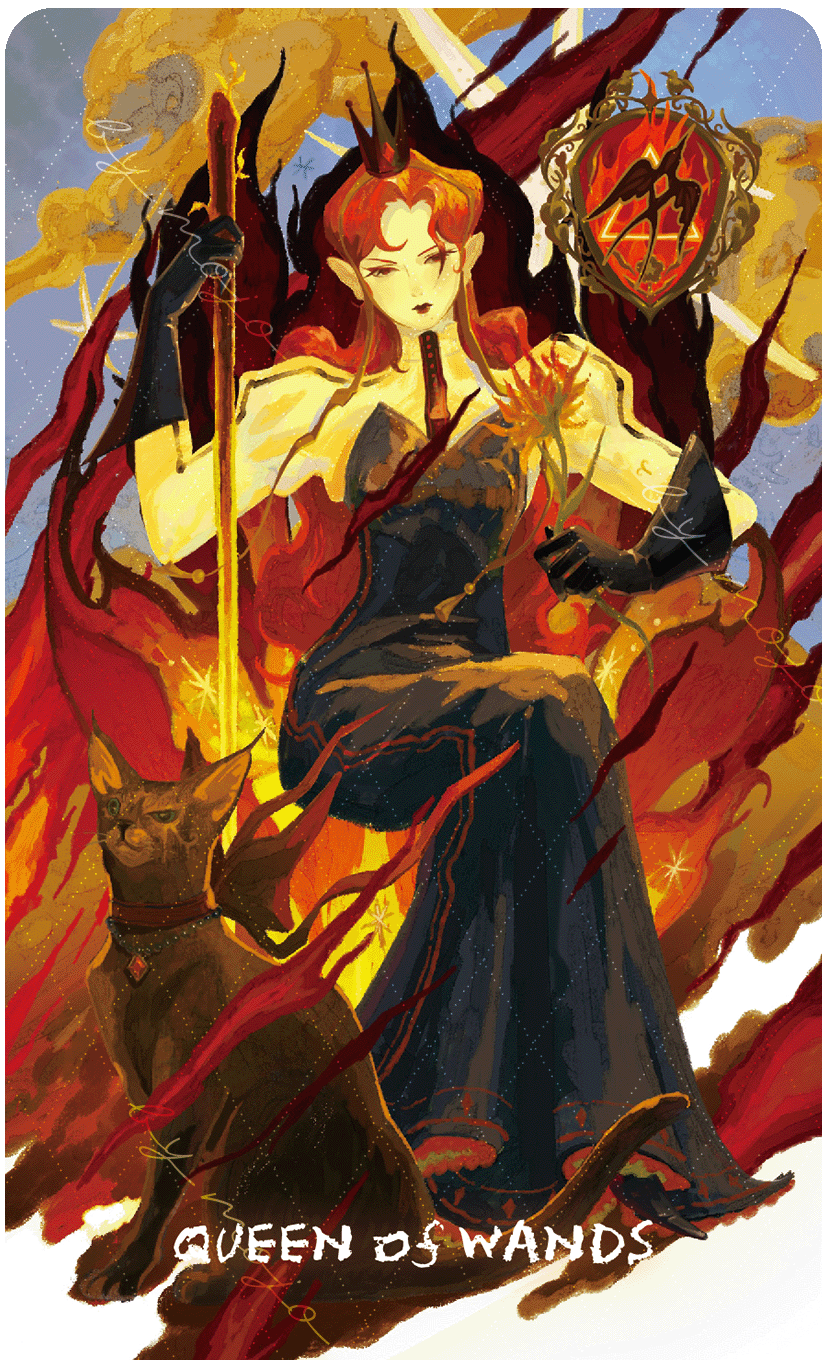 Lux & 78 Nocturnal Veils Tarot – Queen of Wands