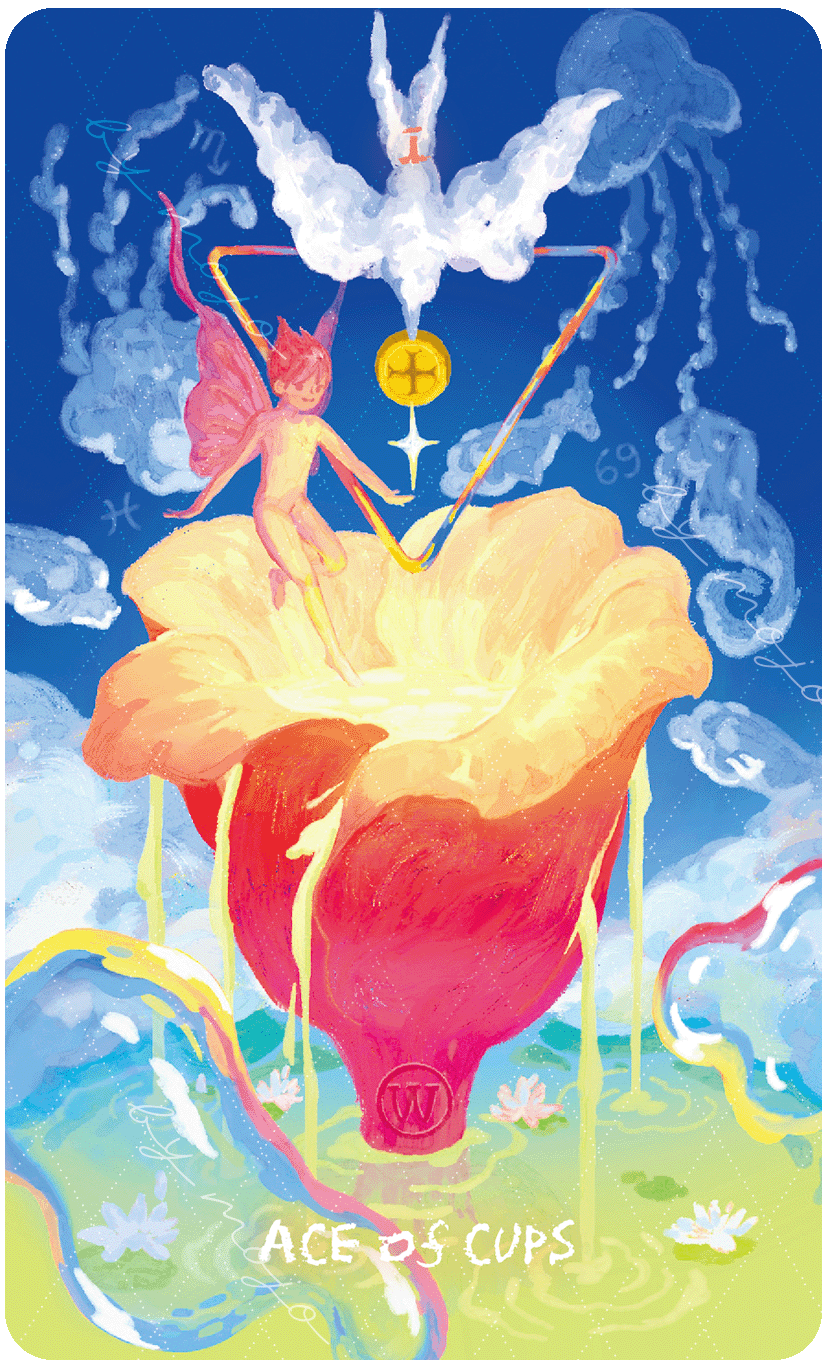 Lux & 78 Nocturnal Veils Tarot – Ace of Cups
