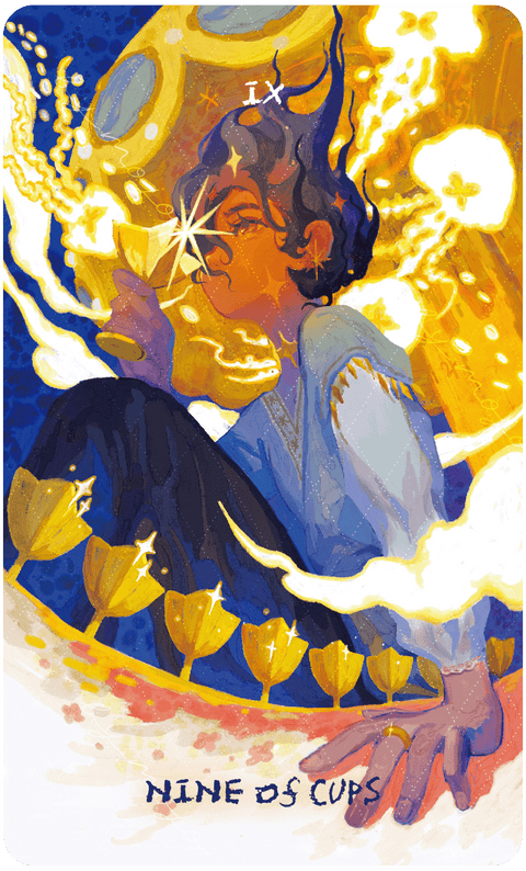 Lux & 78 Nocturnal Veils Tarot – Nine of Cups