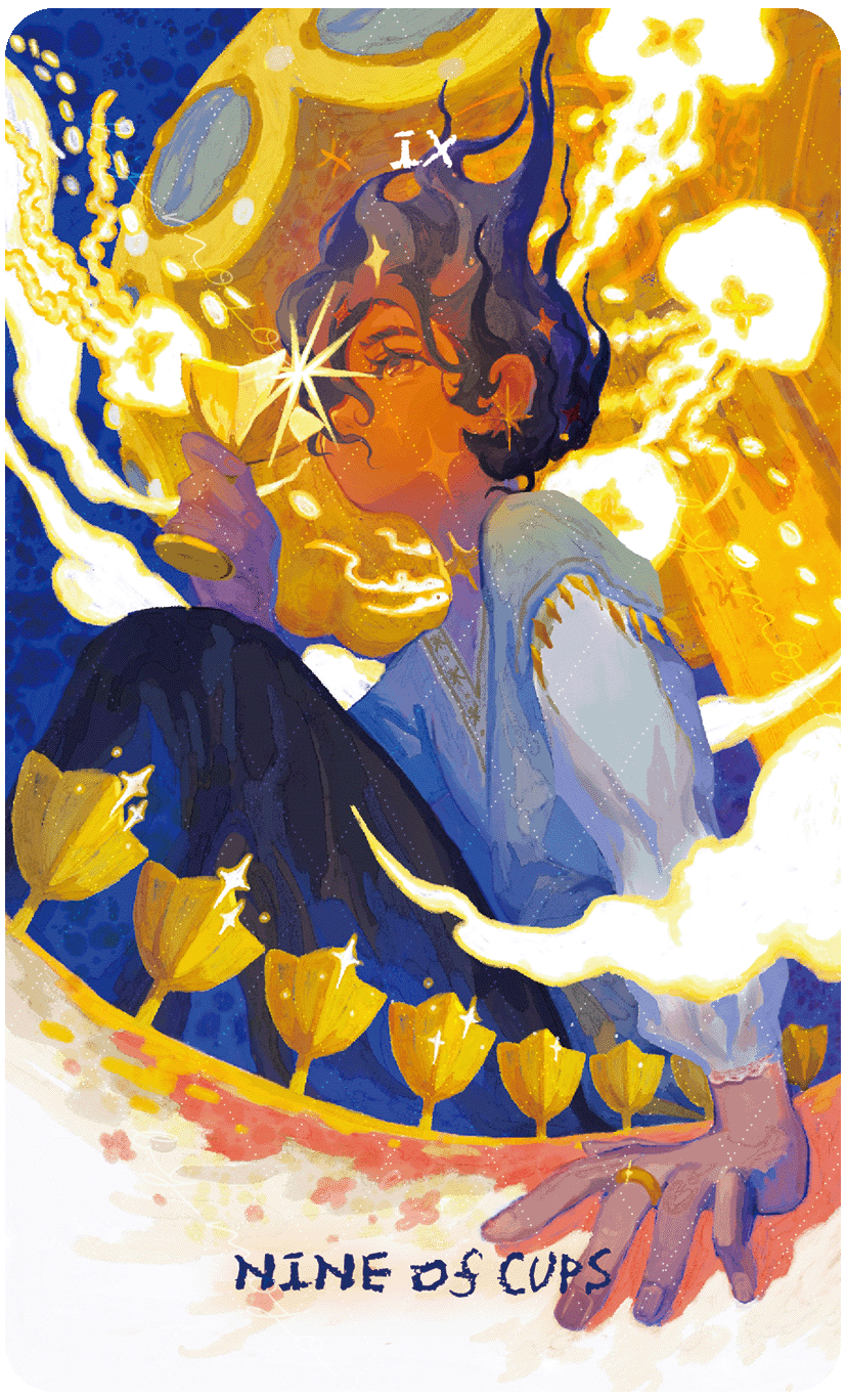Lux & 78 Nocturnal Veils Tarot – Nine of Cups