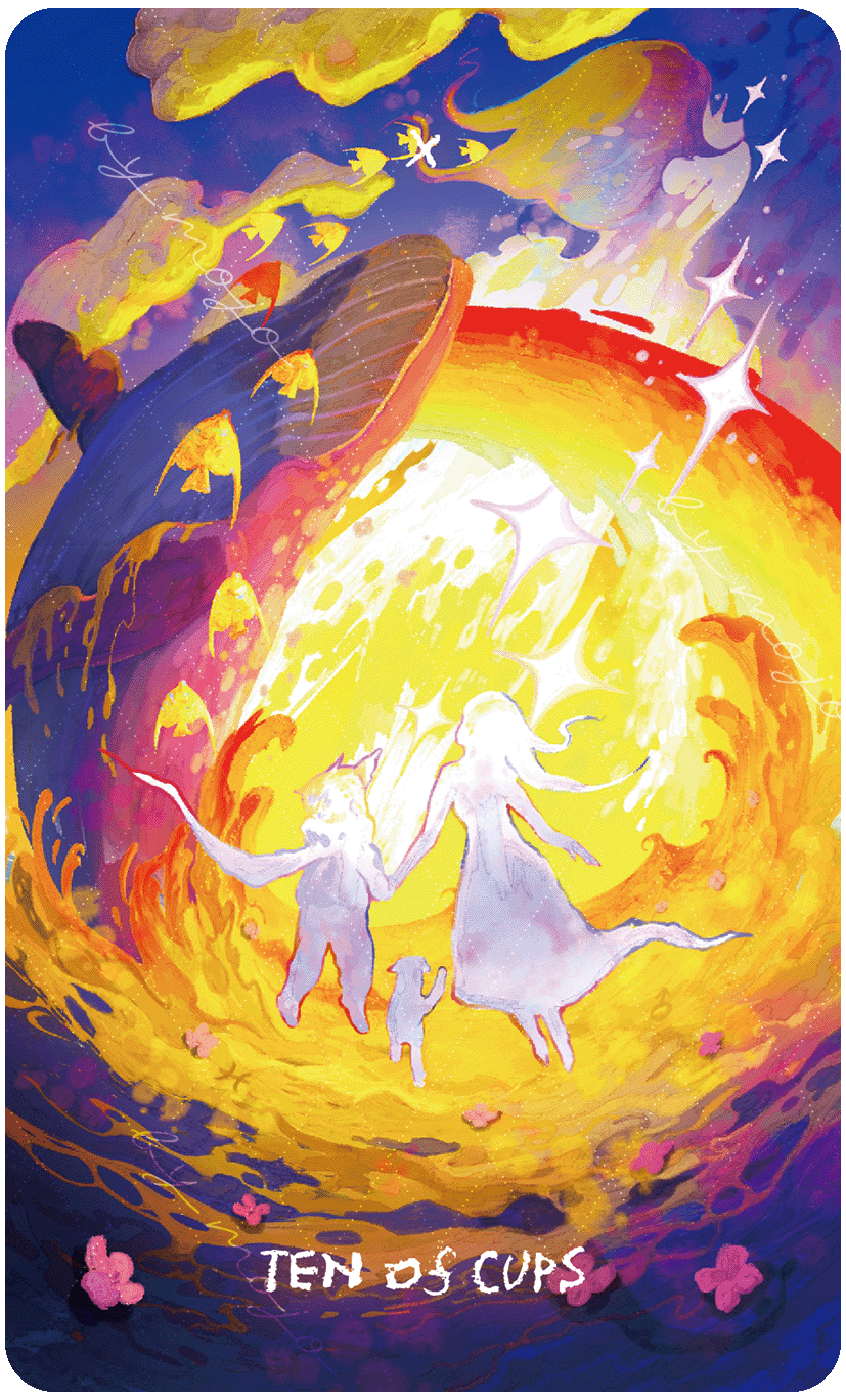 Lux & 78 Nocturnal Veils Tarot – Ten of Cups