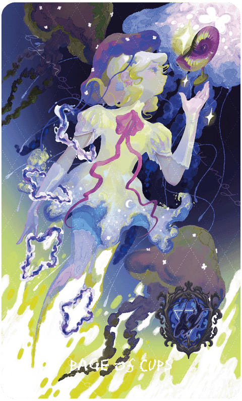 Lux & 78 Nocturnal Veils Tarot – Page of Cups