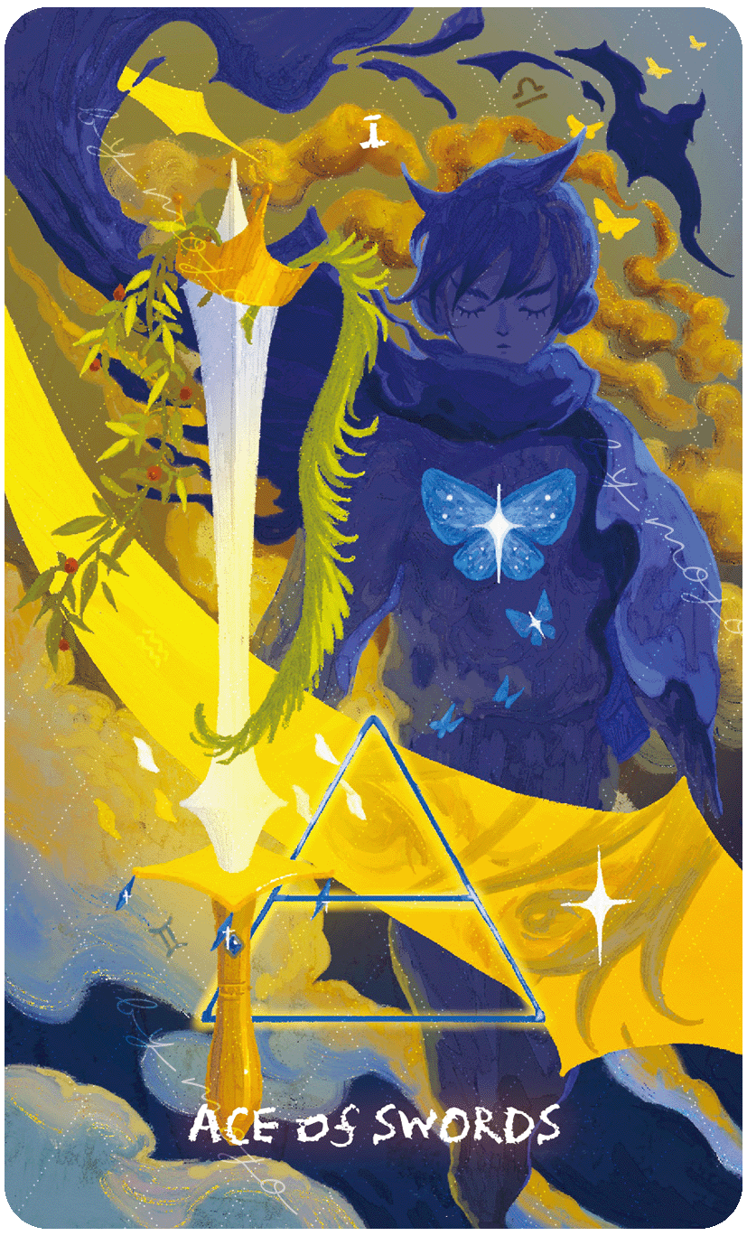 Lux & 78 Nocturnal Veils Tarot – Ace of Swords